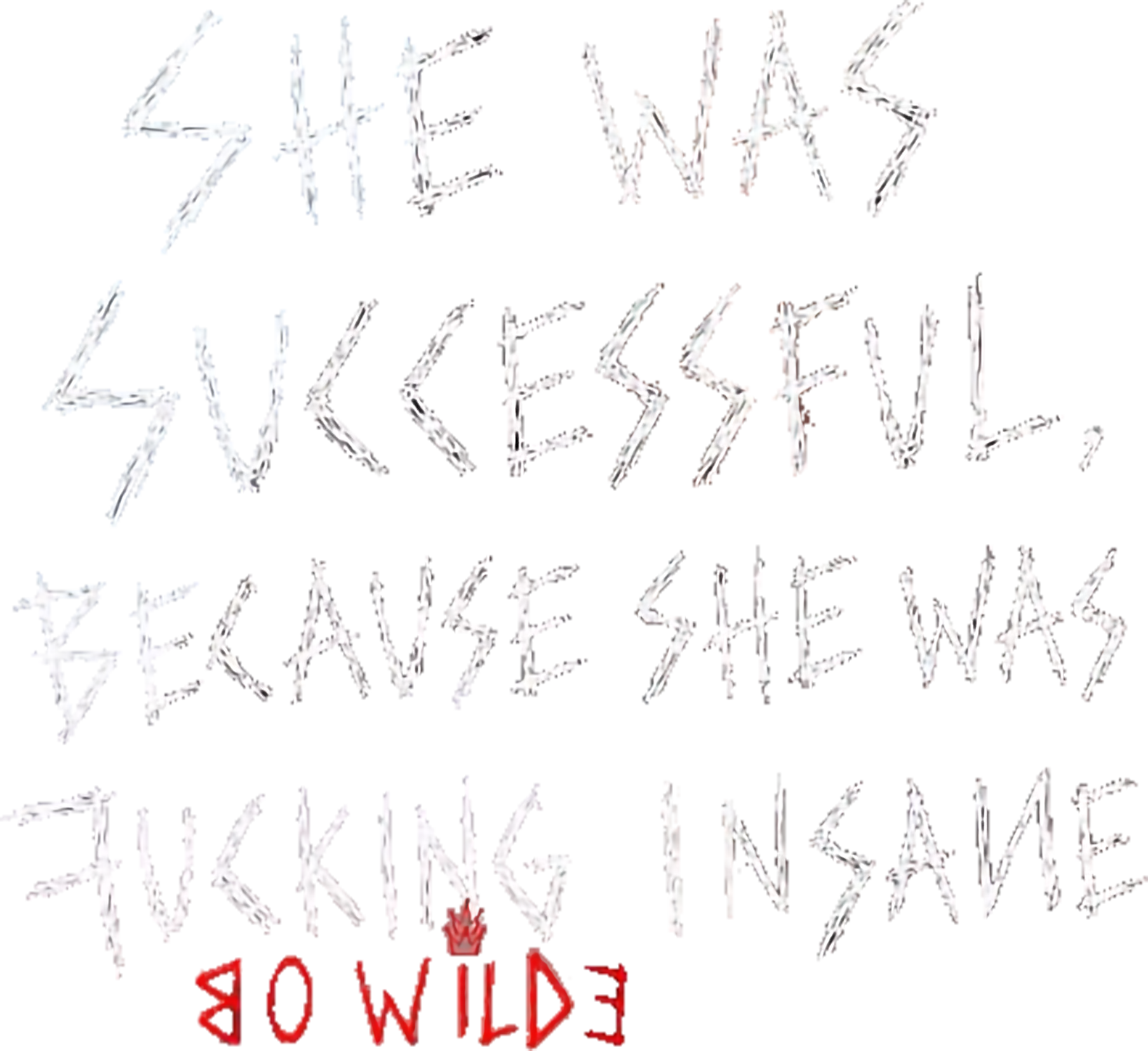 She was successful, because she was fucking insane — Bo Wilde
